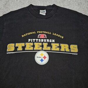 Vintage 2001 Pittsburgh Steelers Shirt Size Medium AFC North Black NFL Football